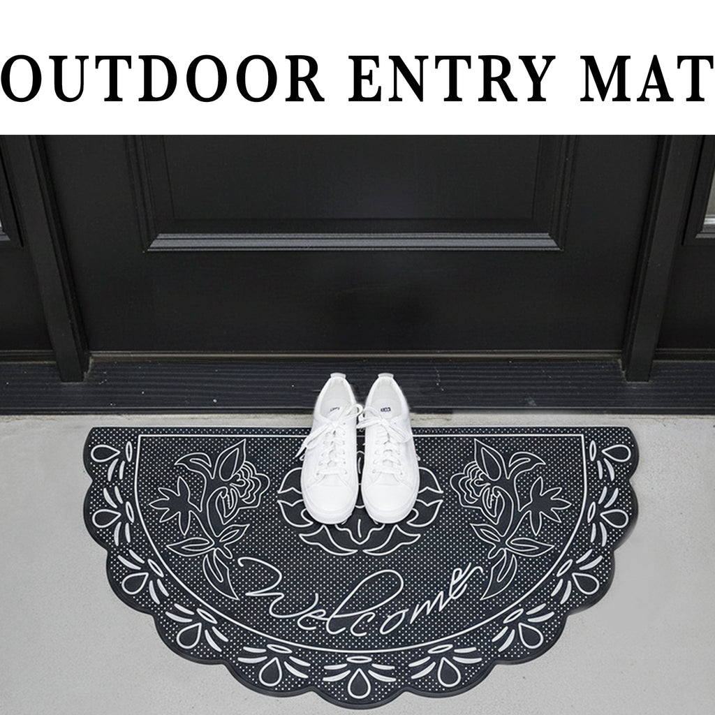 NICJAK Shoe Mat, Rubber Welcome Mat for Entryway, Indoor & Outdoor Non-Slip Waterproof Door Mat, 16 x 28 Inch