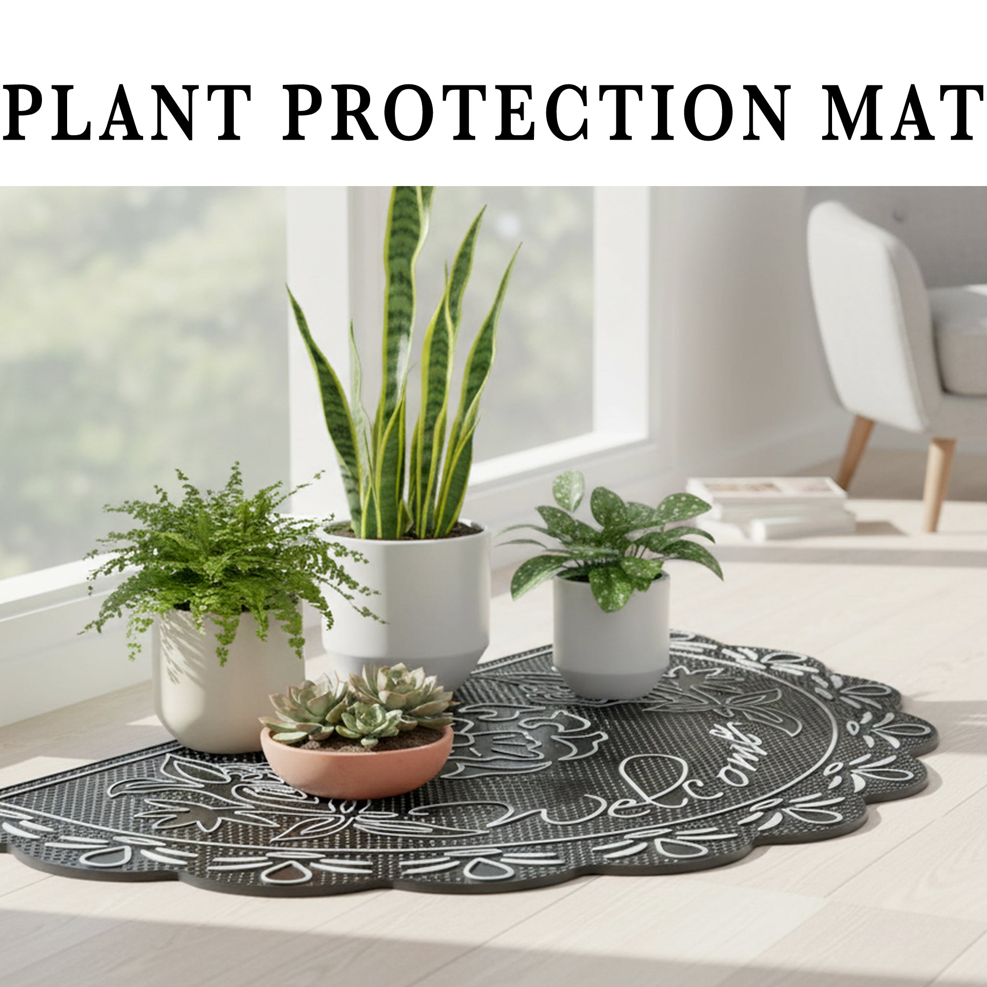 NICJAK Shoe Mat, Rubber Welcome Mat for Entryway, Indoor & Outdoor Non-Slip Waterproof Door Mat, 16 x 28 Inch