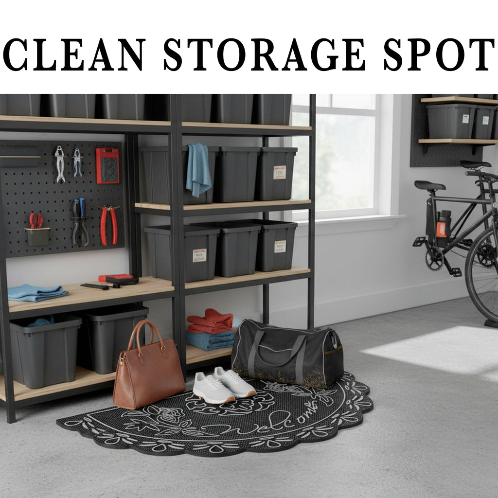 NICJAK Shoe Mat, Rubber Welcome Mat for Entryway, Indoor & Outdoor Non-Slip Waterproof Door Mat, 16 x 28 Inch