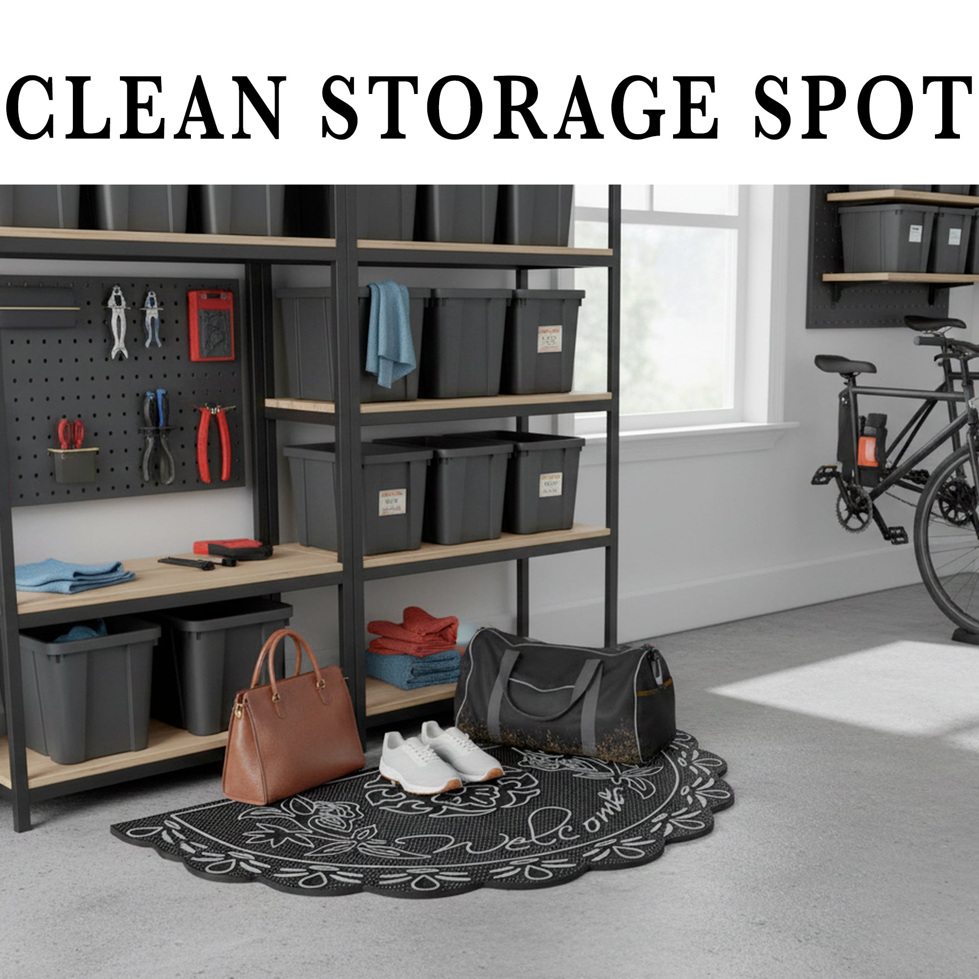 NICJAK Shoe Mat, Rubber Welcome Mat for Entryway, Indoor & Outdoor Non-Slip Waterproof Door Mat, 16 x 28 Inch