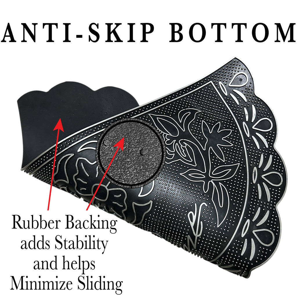 NICJAK Shoe Mat, Rubber Welcome Mat for Entryway, Indoor & Outdoor Non-Slip Waterproof Door Mat, 16 x 28 Inch