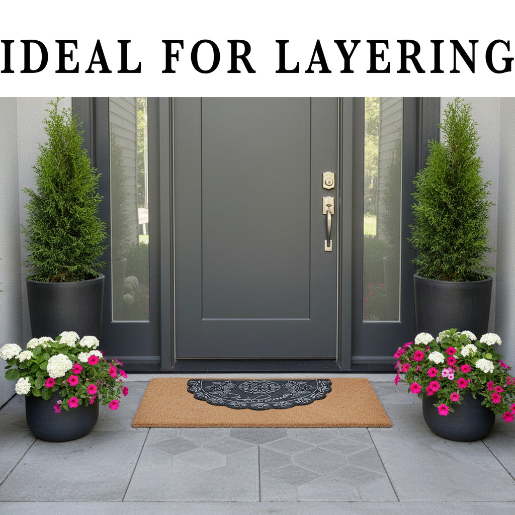 NICJAK Shoe Mat, Rubber Welcome Mat for Entryway, Indoor & Outdoor Non-Slip Waterproof Door Mat, 16 x 28 Inch
